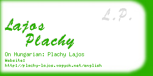 lajos plachy business card